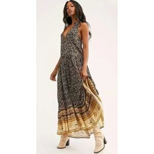 Spell x Free People Exclusive Dahlia Delirium Gold Metallic Maxi Small